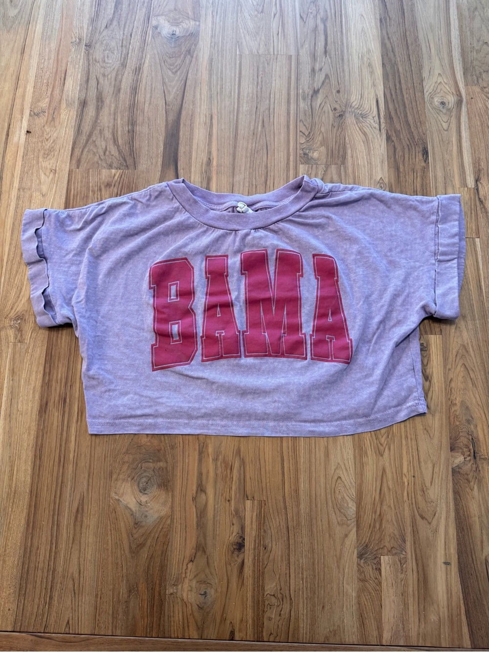 Bloom + Pop BAMA Cropped T-Shirt Women’s Medium Purple & Red Alabama